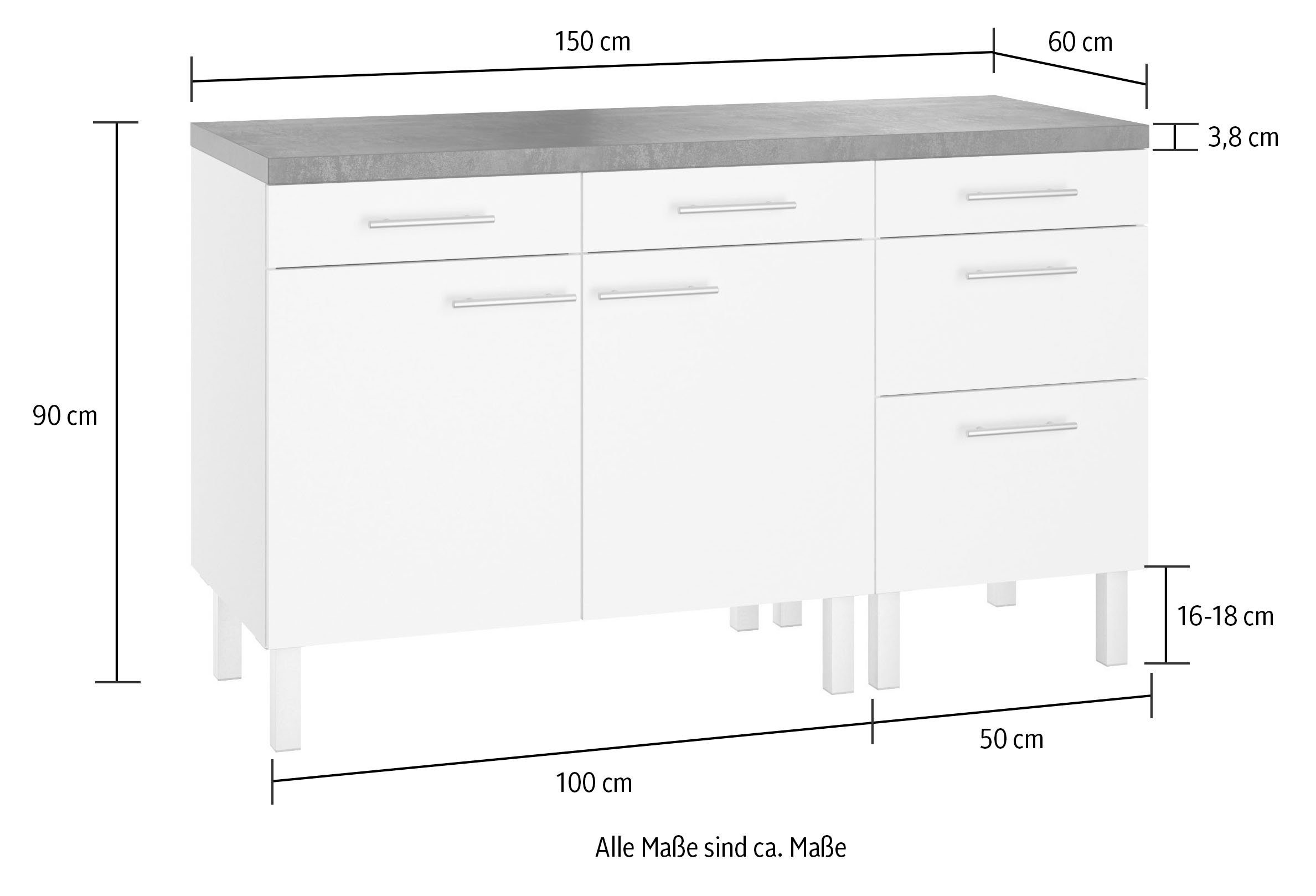 OPTIFIT Küche Lilly, Breite 150 cm