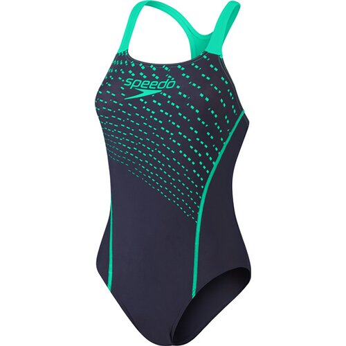 DAMEN BADEANZUG MEDLEY LOGO MDLT AF NAVY/GREEN