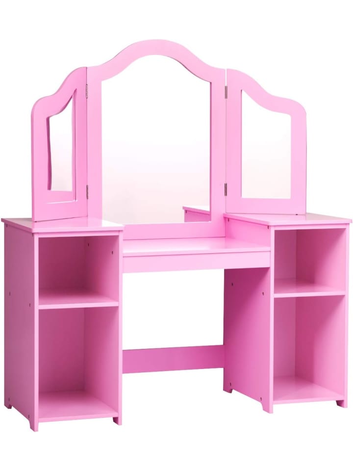 COSTWAY 2 in 1 Schminktisch in Rosa günstig kaufen 40 cm