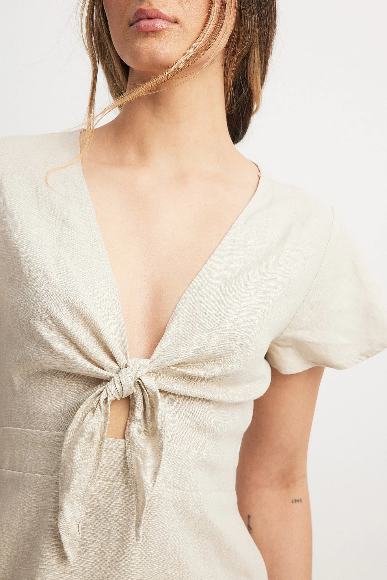 Hemdkleid mit Bindung vorne