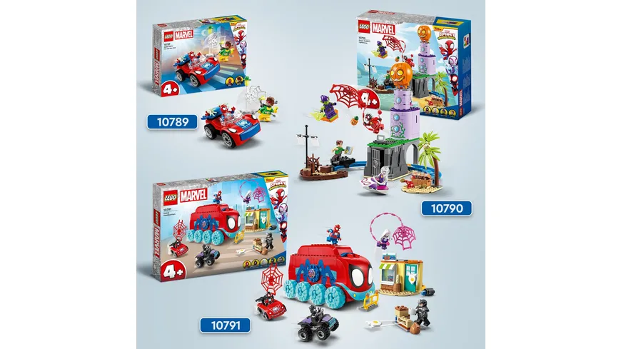 LEGO Marvel 10789 Spider-Mans Auto und Doc Ock Spidey Set, 4+ Spielzeug