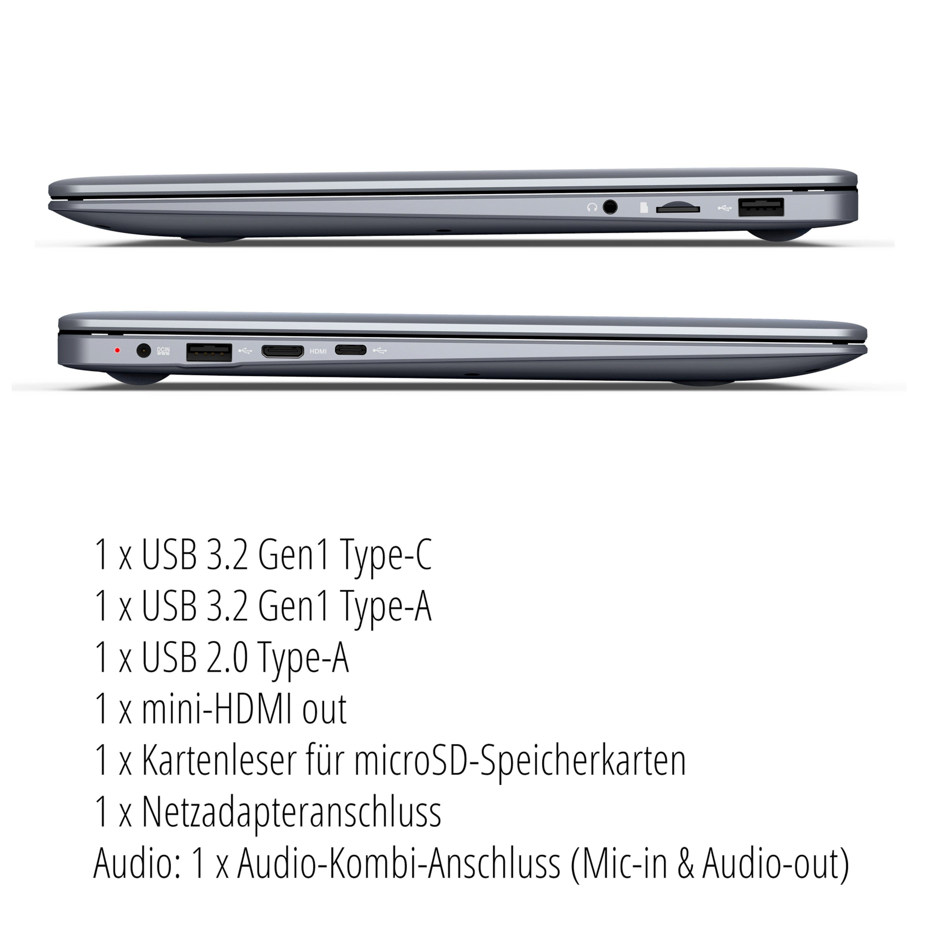 Medion® E14223 Notebook (35.5 cm/14 Zoll, Intel Celeron N4120, Intel® UHD, 128 GB SSD, Full-HD Display, 4GB, Windows 11, MD62560)