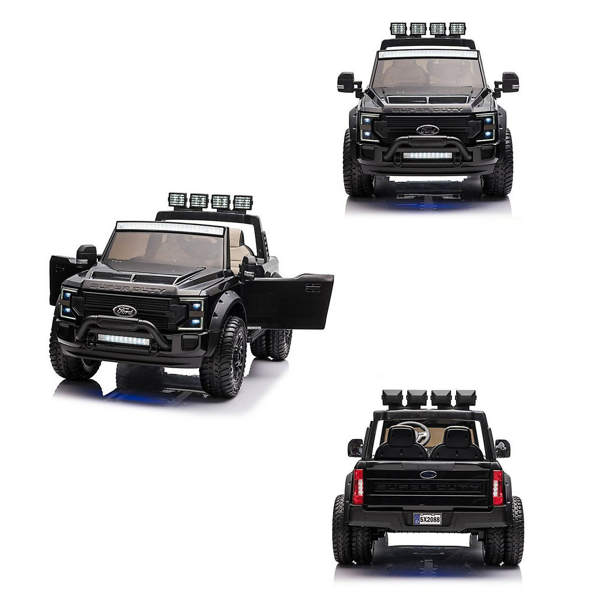 Kinder Elektroauto Ford Super Duty Zweisitzer Stoßdämpfer Fernbedienung Elektro-Autos