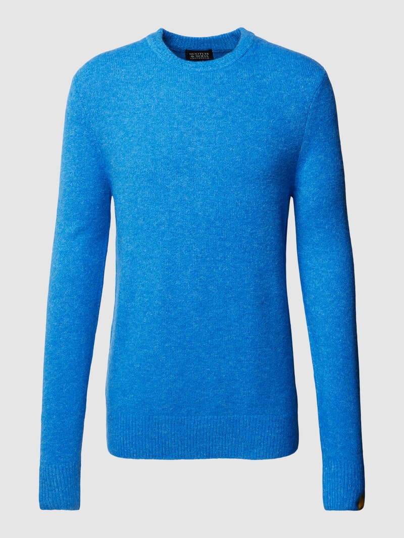 Strickpullover in melierter Optik in royalblau