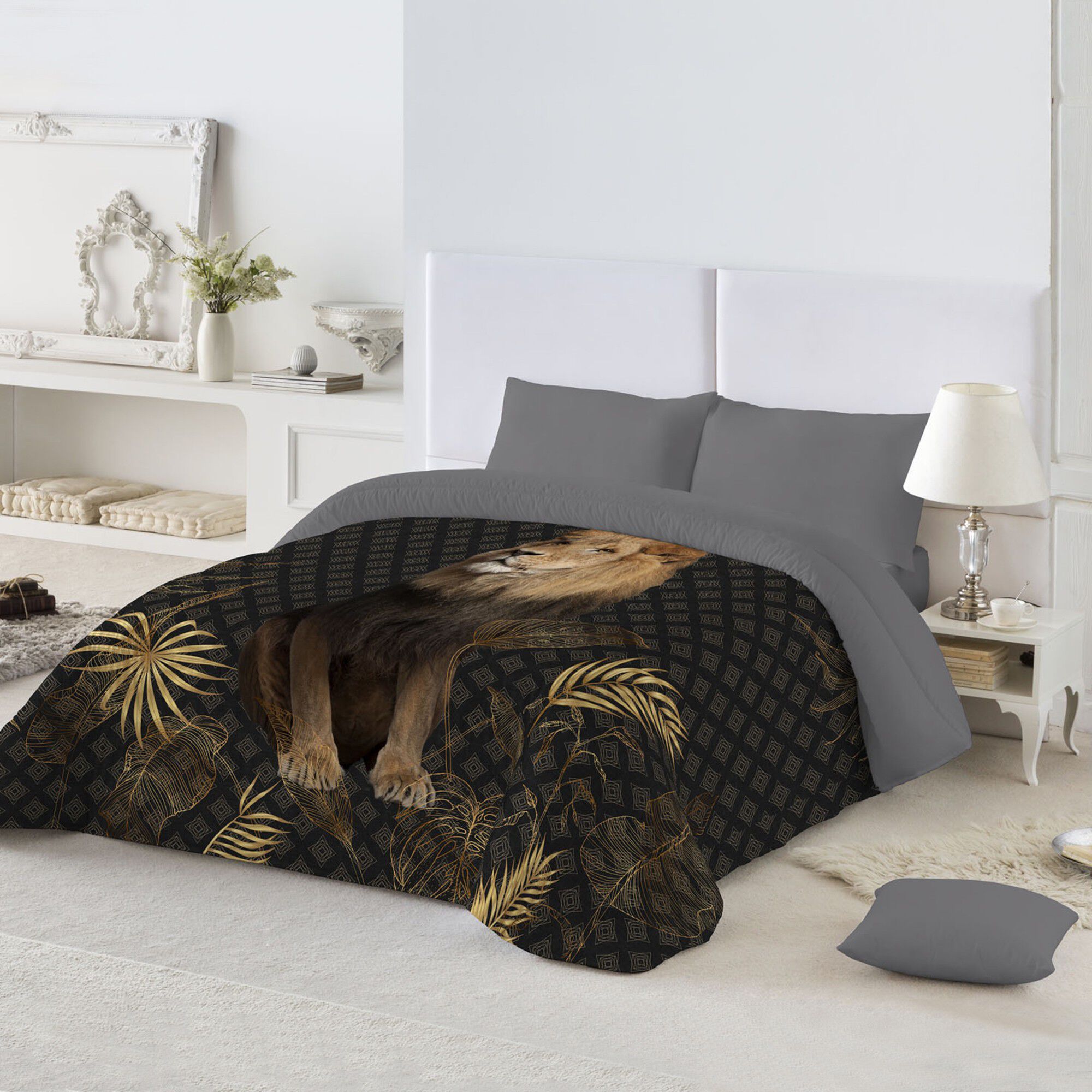 Couette microfibre imprimé lion 200 g/m²