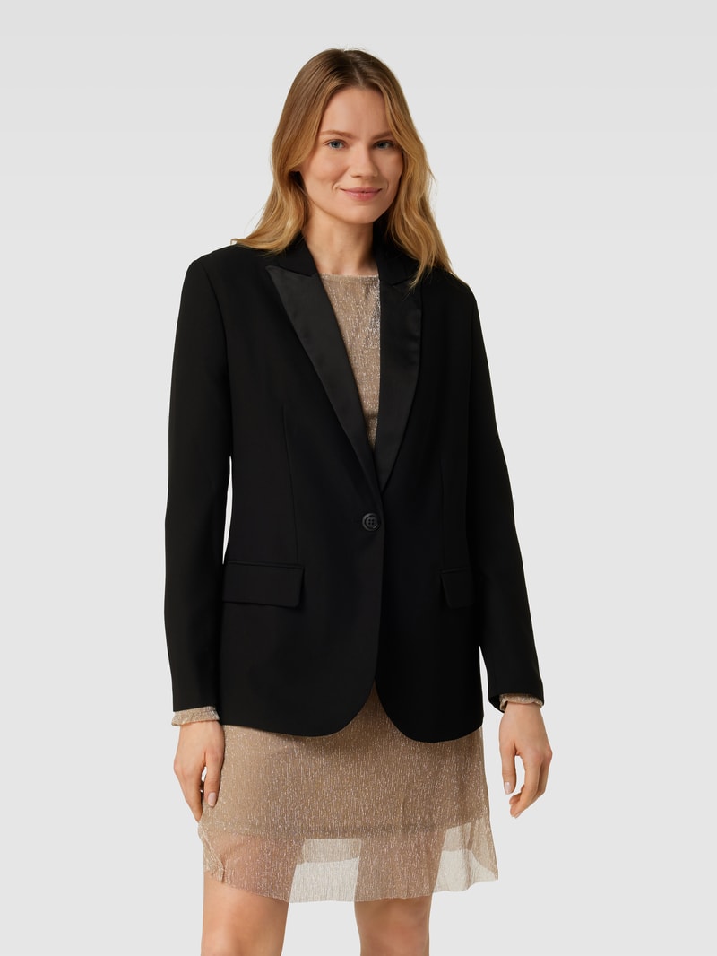 Blazer mit Pattentaschen in schwarz