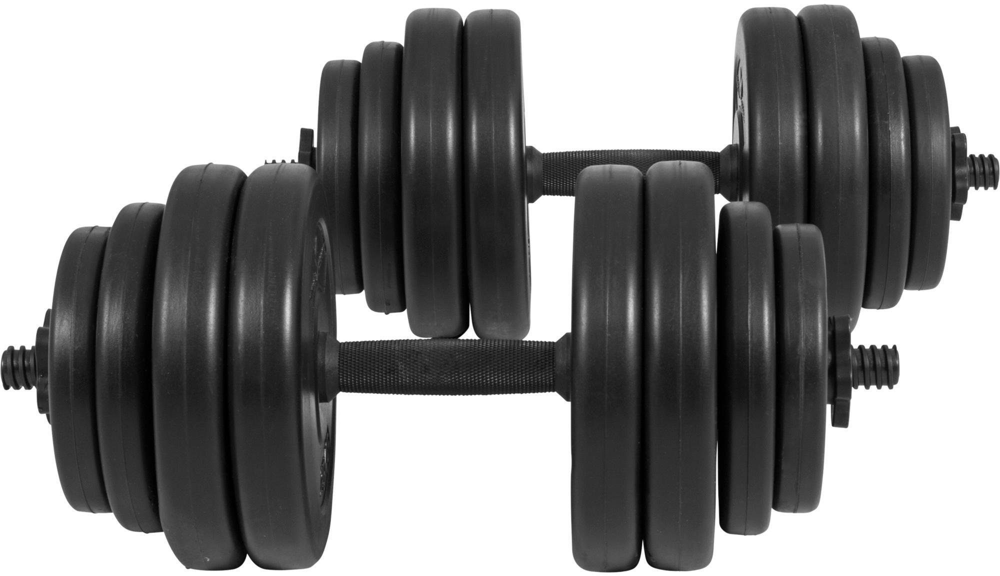 GORILLA SPORTS Kurzhantel E-Series Kurzhantelset 25 mm Kunststoff, (mit Kurzhantelstangen)