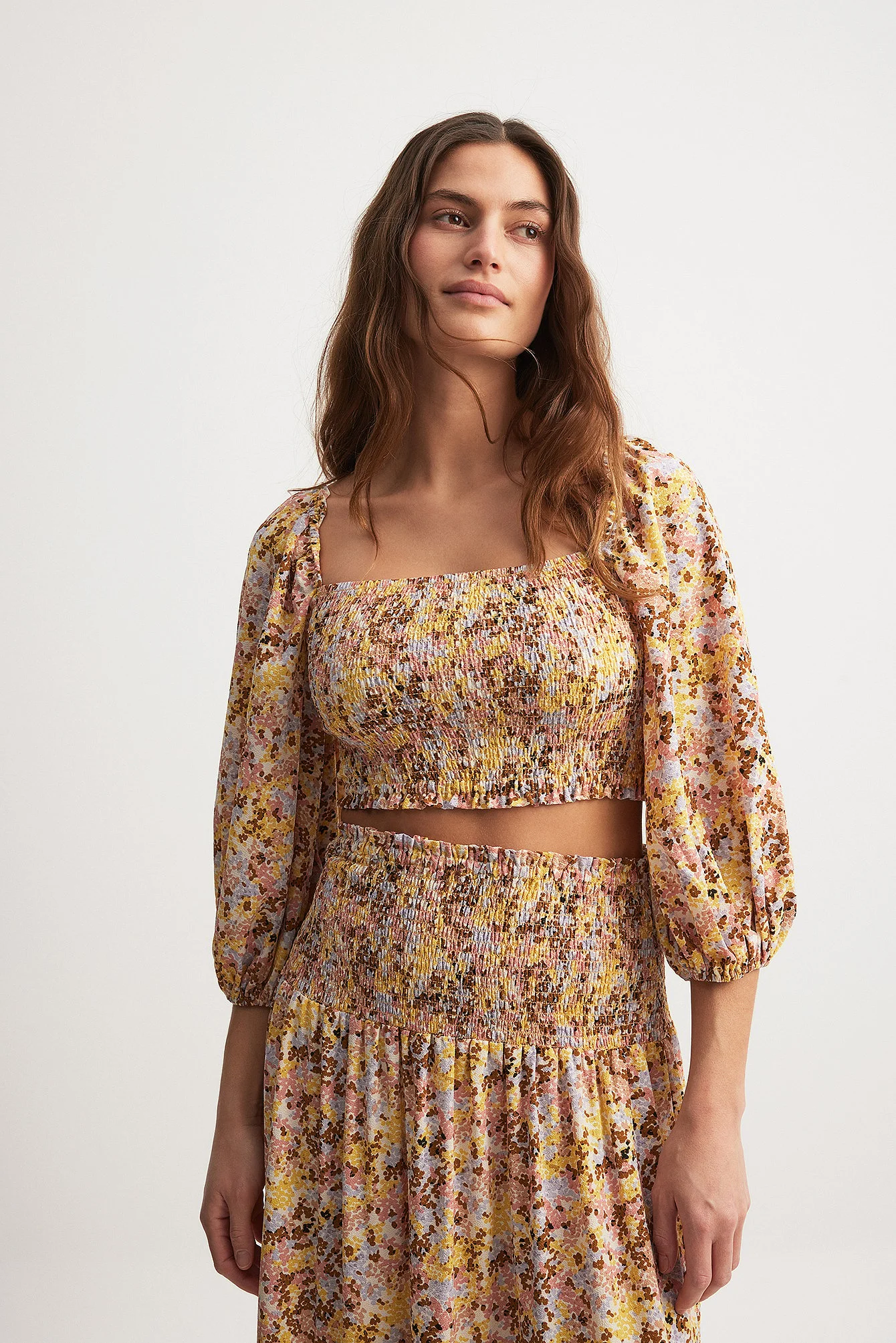 Balloon Sleeve Smocked Top