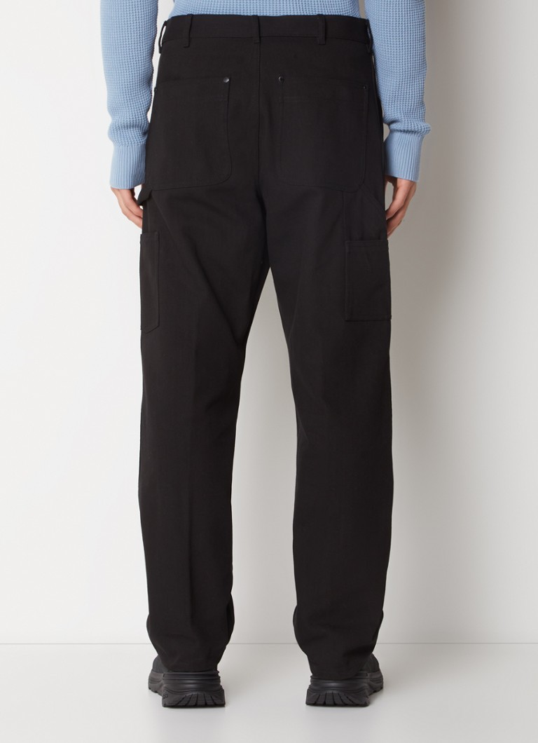 Pantaloni Moncler cu croială dreaptă și logo brodat