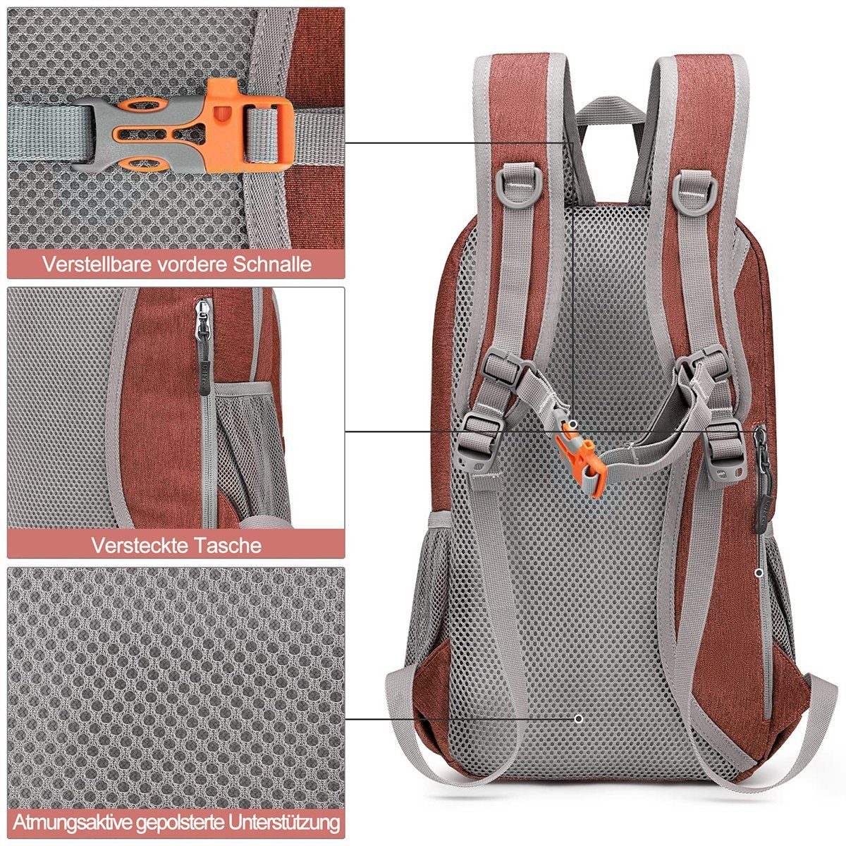 G4Free Wanderrucksack, 10L Mini Ultraleichter Tage-, Reise-Schulrucksack