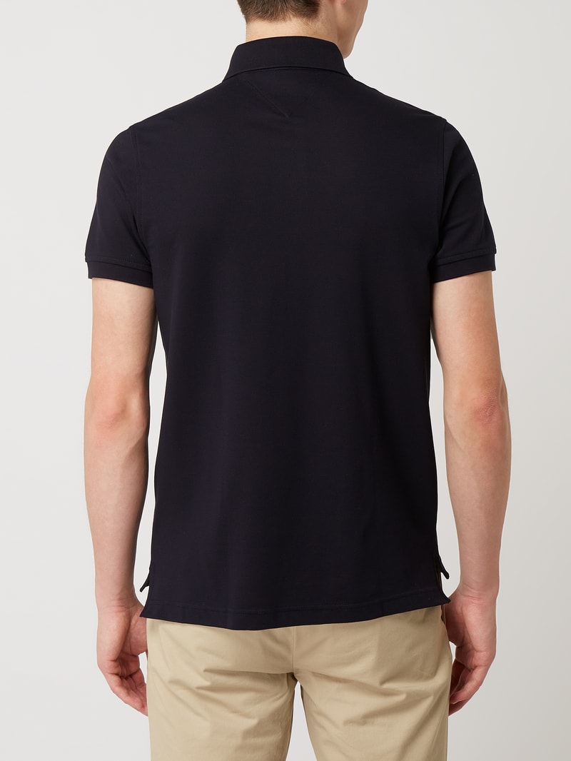 Slim Fit Poloshirt mit Stretch-Anteil in marineblau