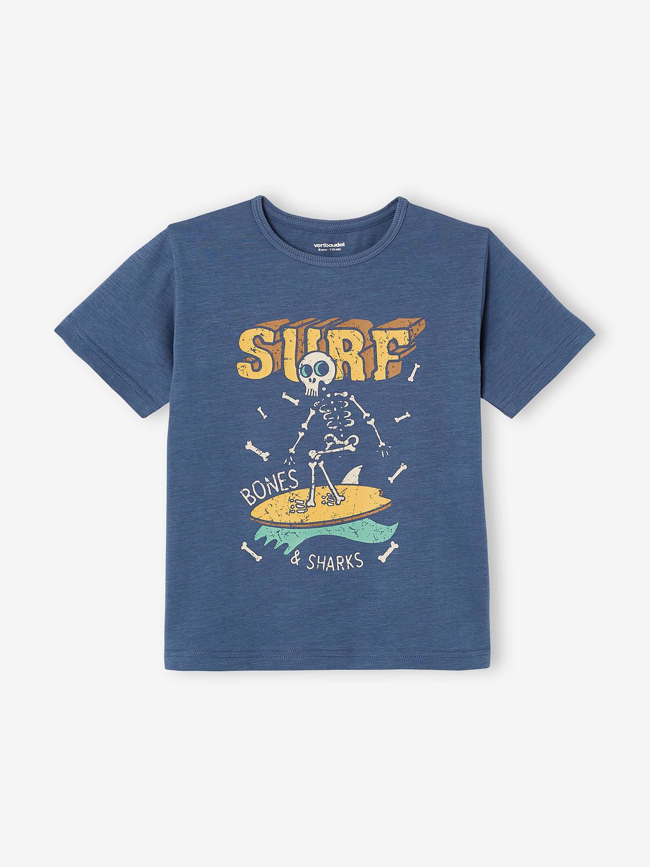 Tee-shirt motif graphique garçon bleu ardoise foncé