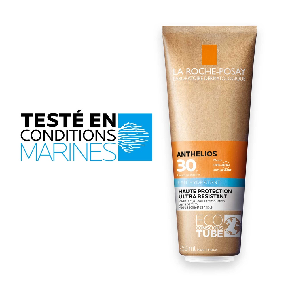 La Roche-Posay Anthelios Crème Solaire Lait Hydratant Haute Protection 30 Sans Parfum Peaux Sèches Tube