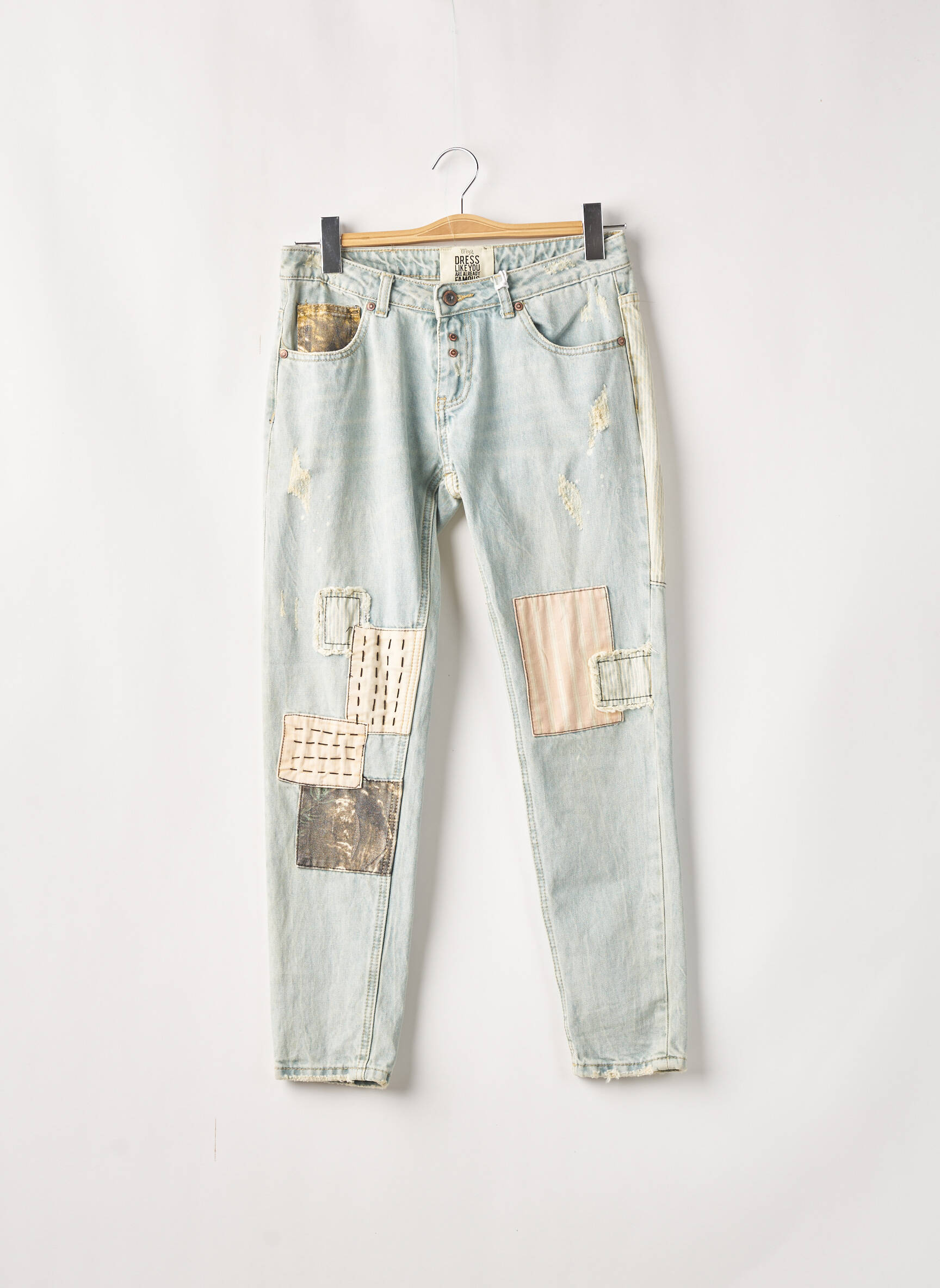 Wiya Jeans Coupe Slim Femme couleur bleu