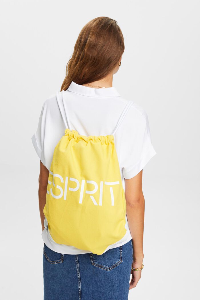 Logo-Rucksack aus Baumwollcanvas mit Kordeln