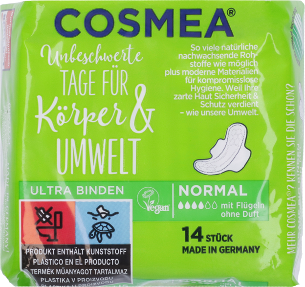 Cosmea Comfort Plus Ultra Binden Normal mit Flügeln