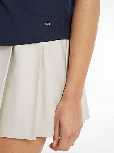 TOMMY HILFIGER Damen Blusentop SOLID POPLIN TWIST TOP
