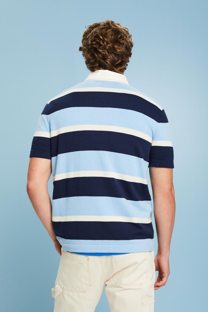 Gestreiftes Baumwoll-T-Shirt mit Logo und Polokragen