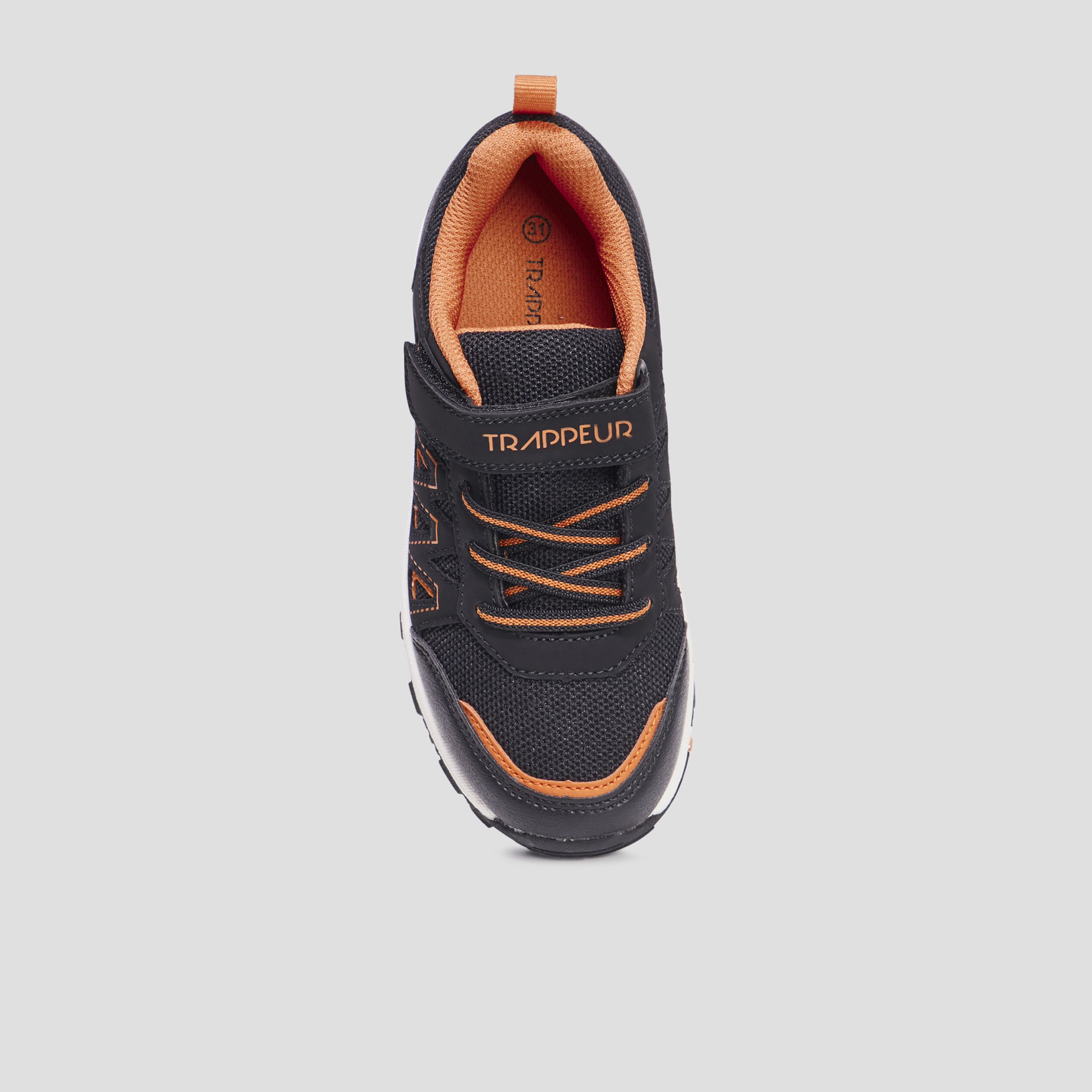Baskets running scratchs Trappeur Rapen noir garçon | La Halle