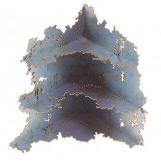 Large L-shaped Necrotek Ruin 1 (Blued Steel)