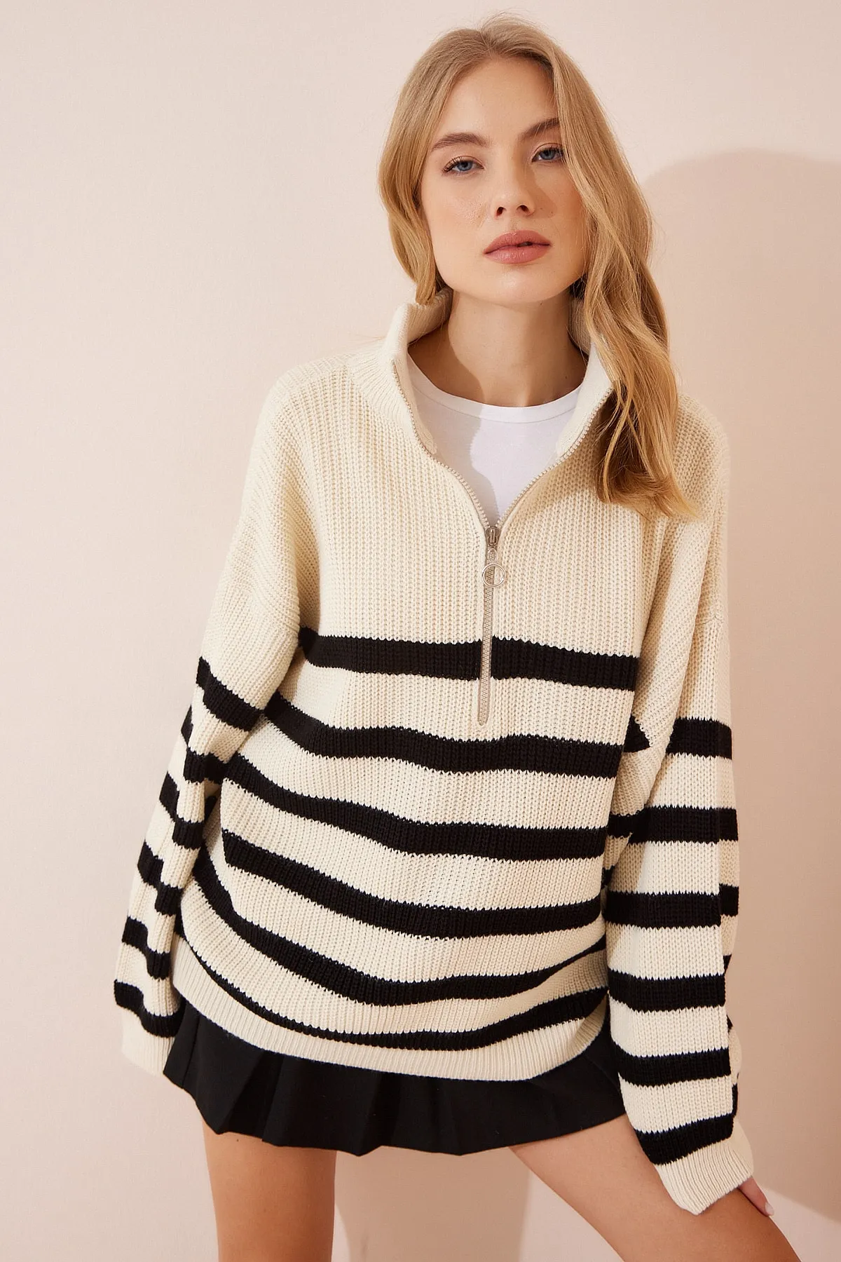 Happiness İstanbul  Pullover - Ecru - Oversized