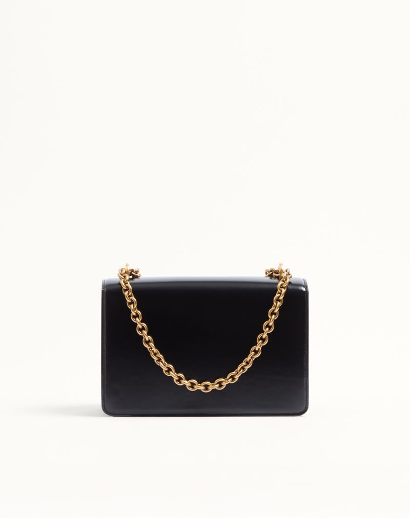 Bolsa de ombro Valentino Garavani Vain em couro de bezerro brilhante