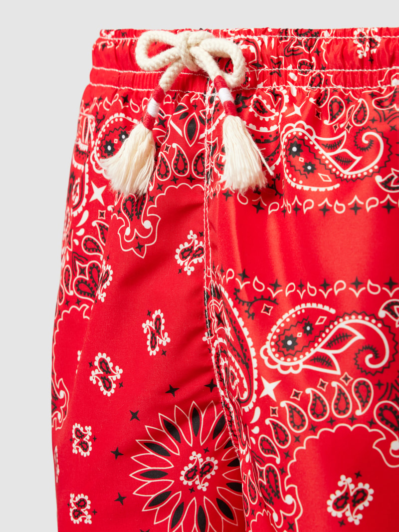 Badehose mit Allover-Print Modell 'CAPRESE' in rot