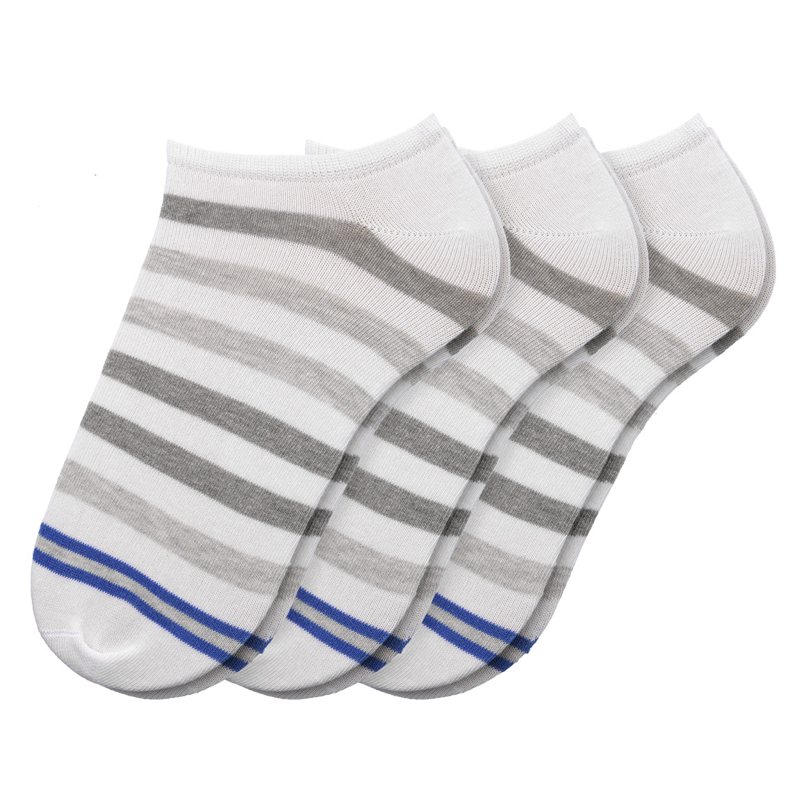3 Paar Herren Sneaker-Socken im Streifen-Look