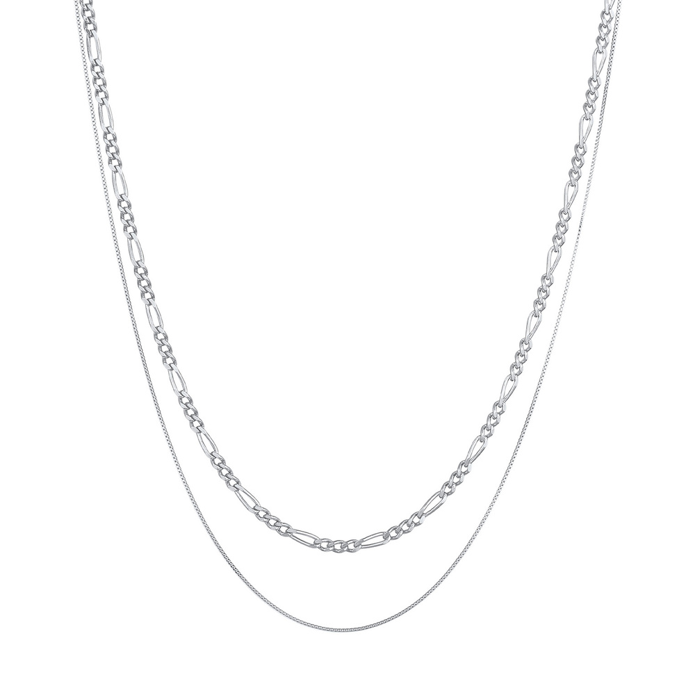 KUZZOI KUZZOI Collier Couche pour hommes Figaro Vénitien Basic en argent sterling 925 collier