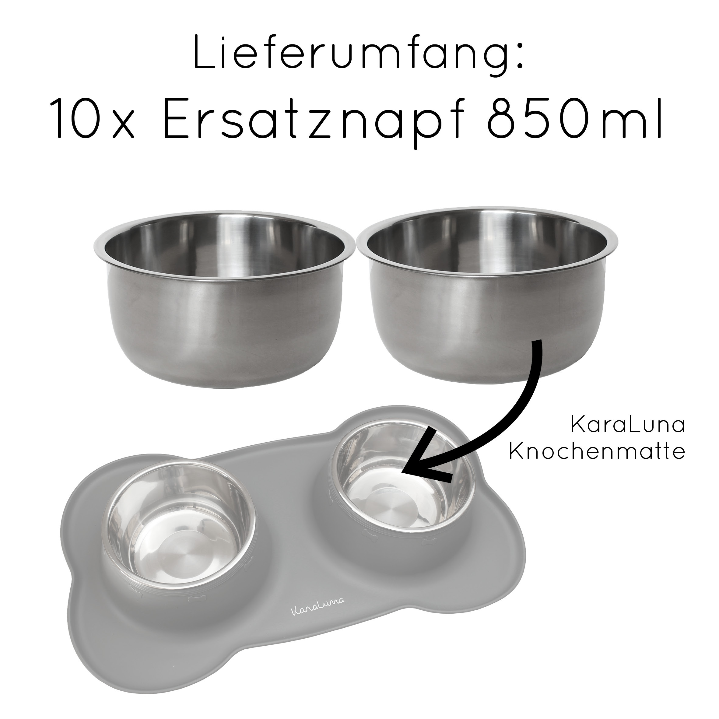 KaraLuna Futternäpfe KaraLuna 10x 850 ml Ersatznapf