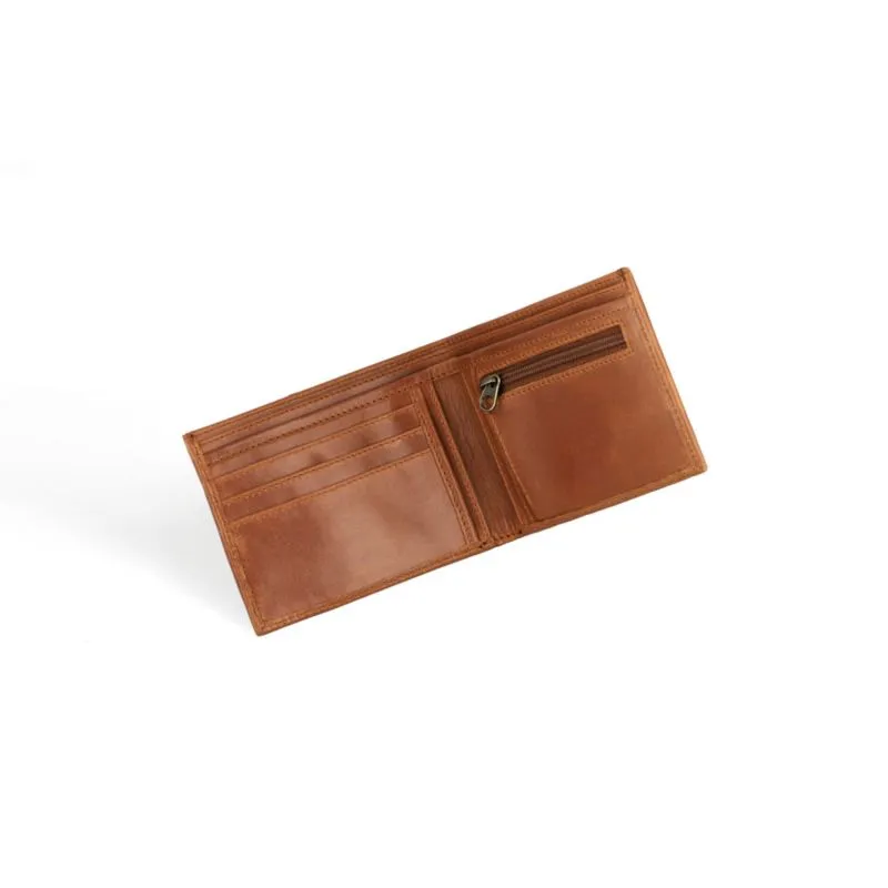 Buckle & Seam Leder Portemonnaie Bill - Cognac