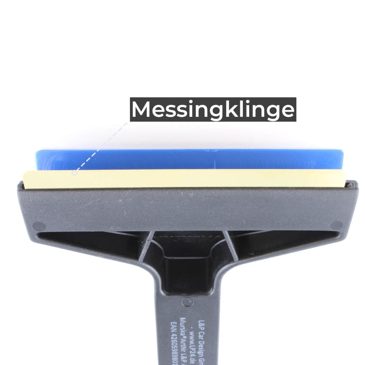 MURSKA Original Eiskratzer   Schneebesen mit Messingklinge 420mm schwarz/blau