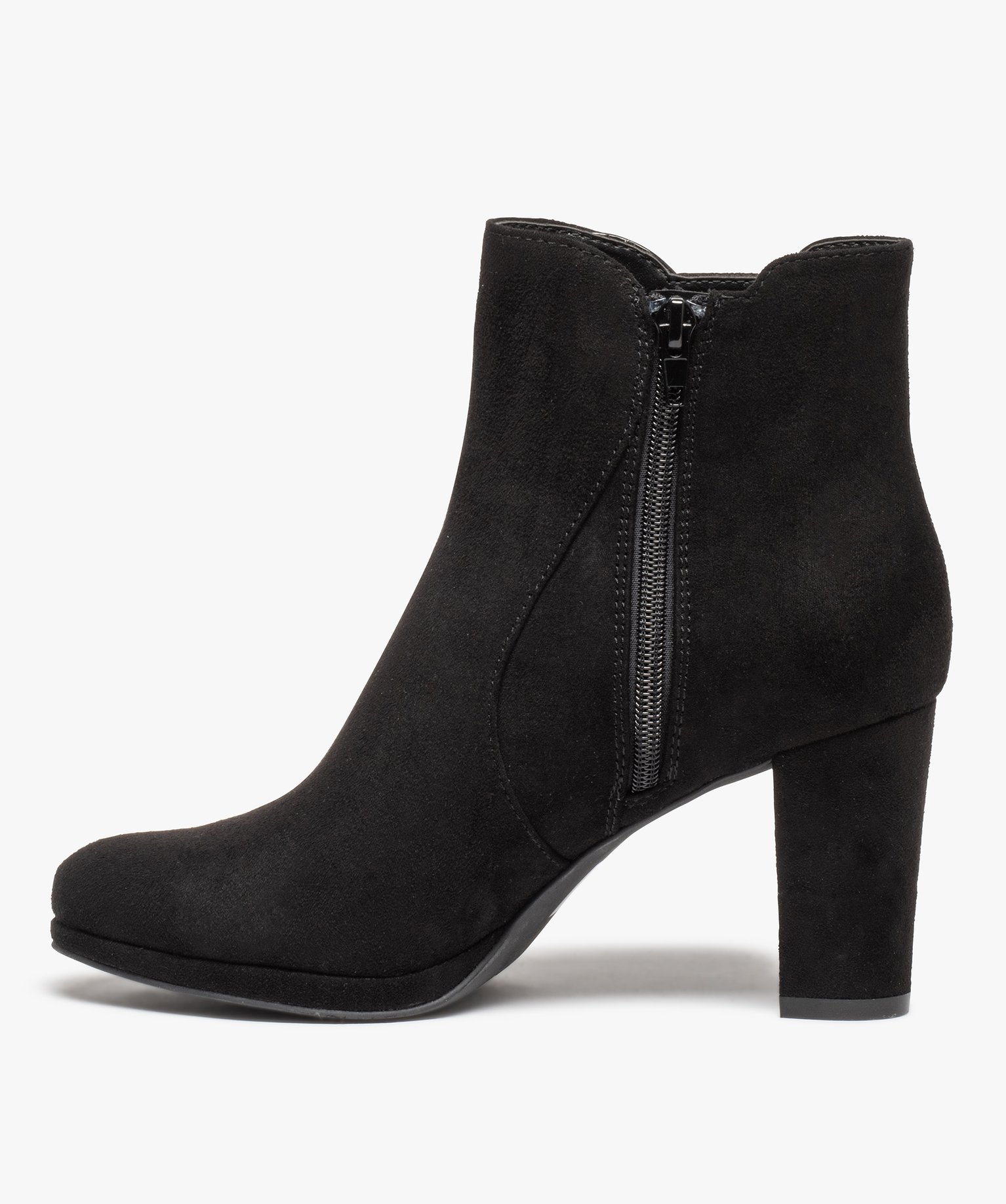 Boots femme à talon haut et détails pailletés noir | GEMO