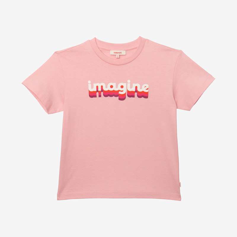 T-shirt enfant message rose en coton recyclé mixte Catimini