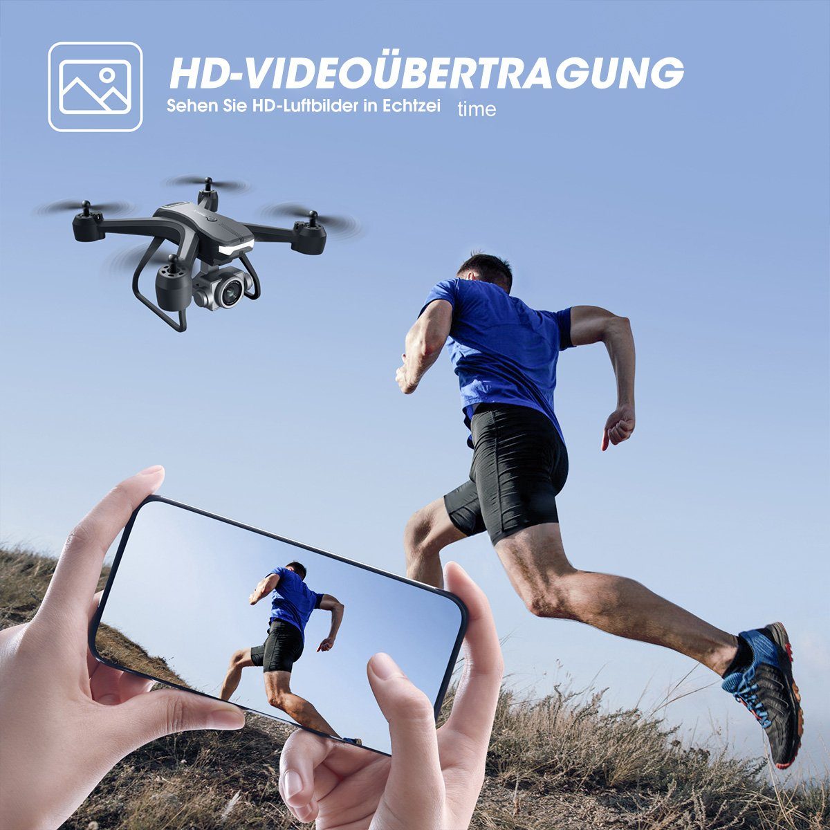 4DRC V14 mit wifi Kamera für Kinder & Anfänger Spielzeug-Drohne (Gesten-Steuerung, MV-Modus)