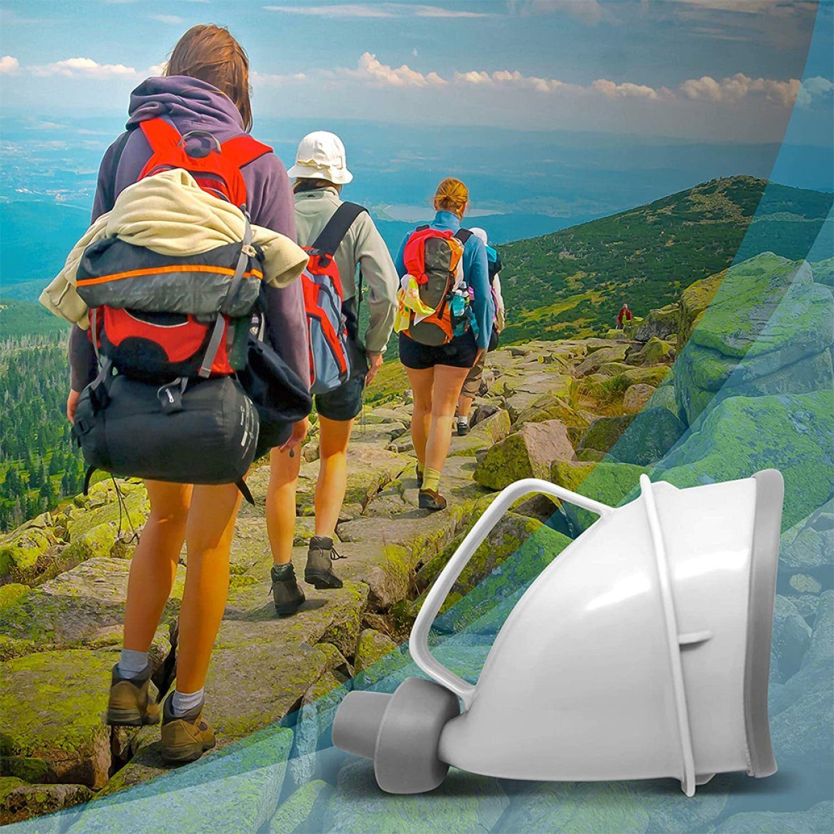 FeelGlad Campingtoilette Urinal für Frauen und Männer für Auto, Camping, Reisen, Outdoor