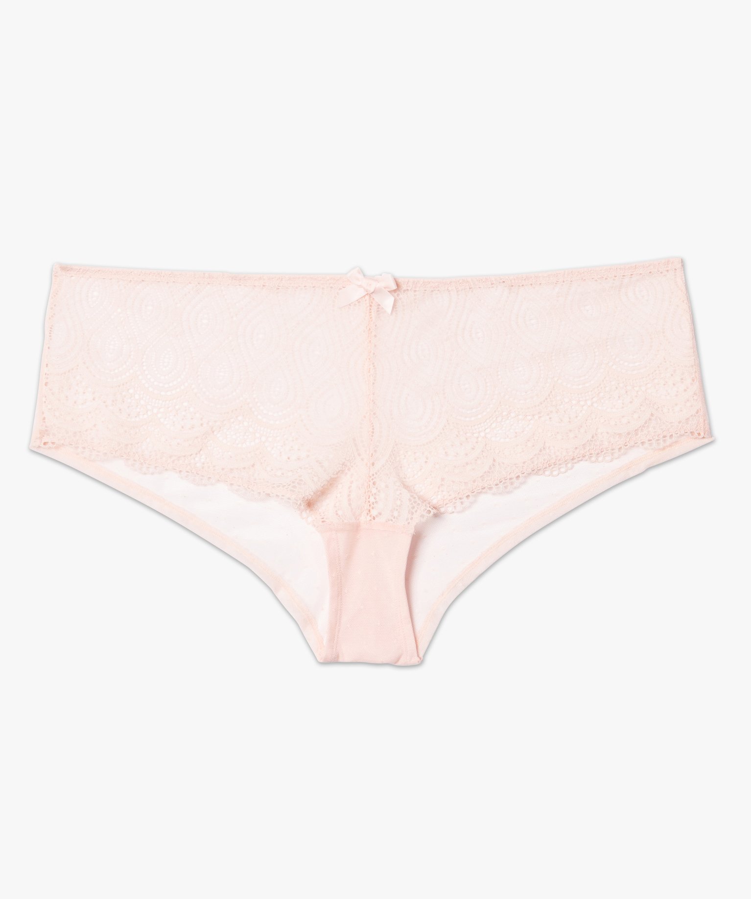 Shorty en dentelle et tulle femme grande taille rose | GEMO