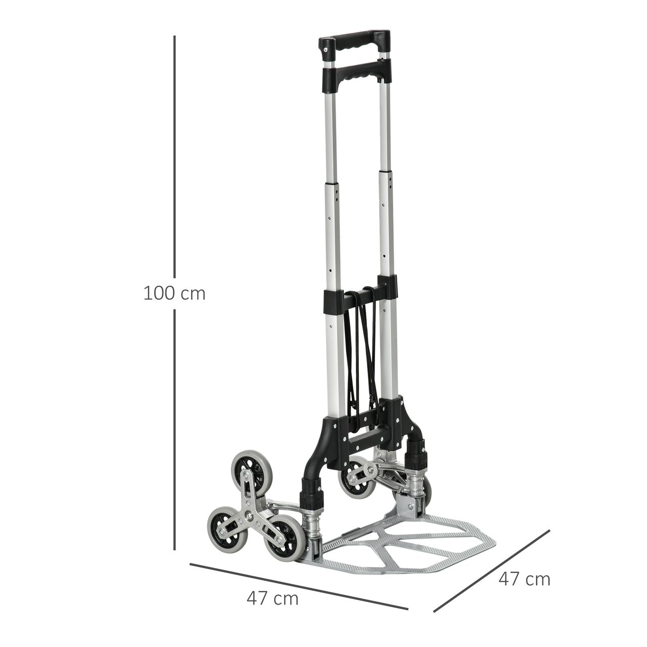 DURHAND Transportkarre mit 6-Rollen, Alu Treppensteiger, Faltbar, max. 70 kg