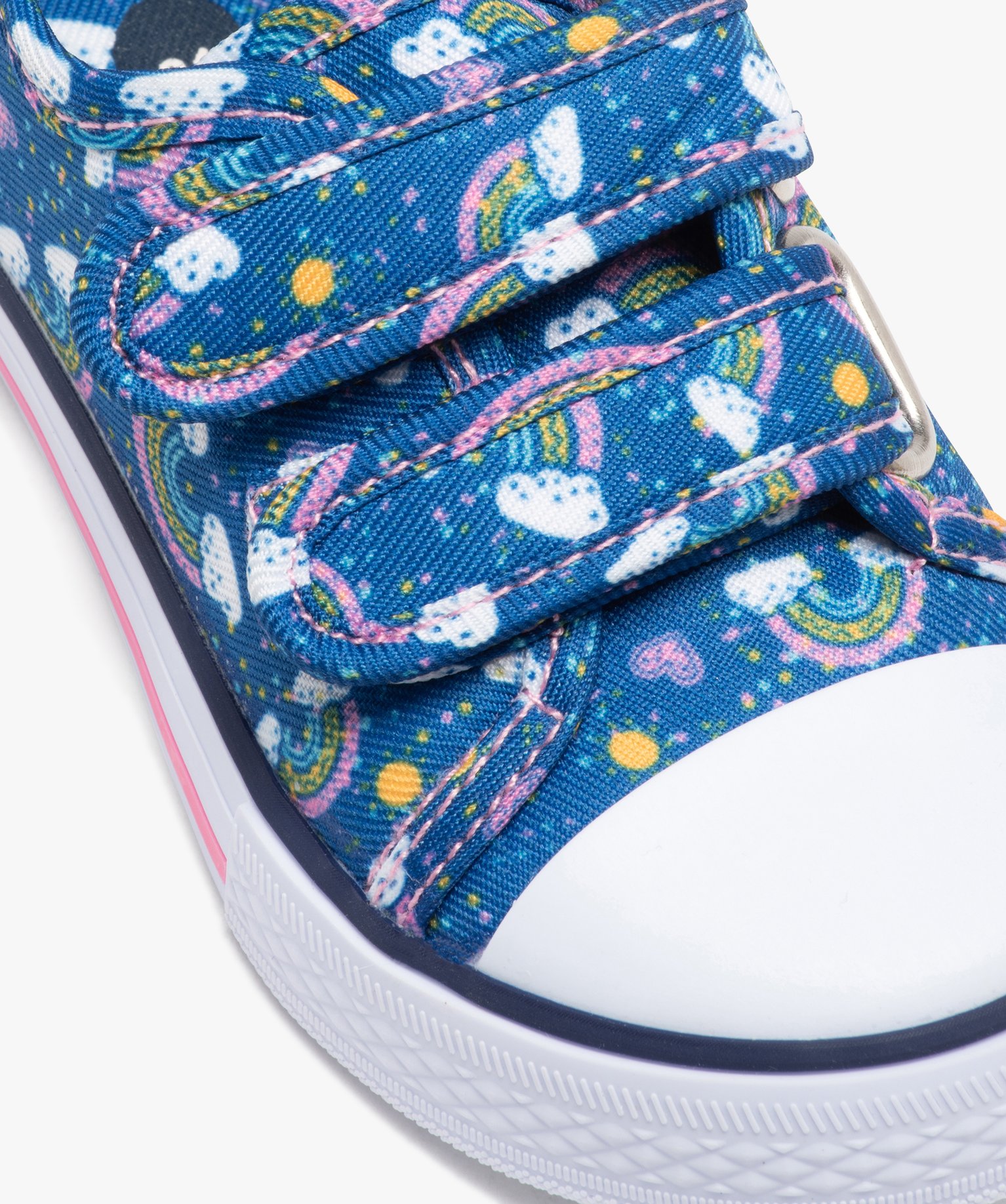Baskets bébé fille à scratch en toile imprimée - Beppi marine | GEMO