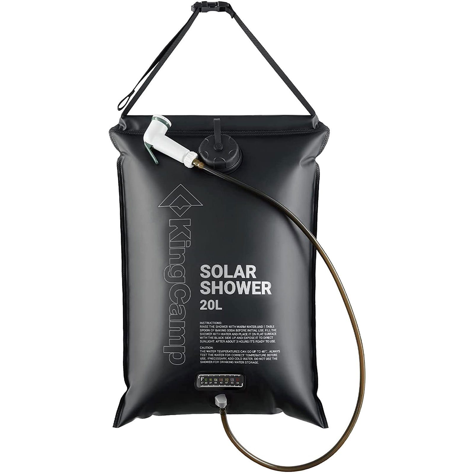 KingCamp Solardusche Solardusche Camping Outdoor Reise Dusche, Thermometer Solar Shower 20 L