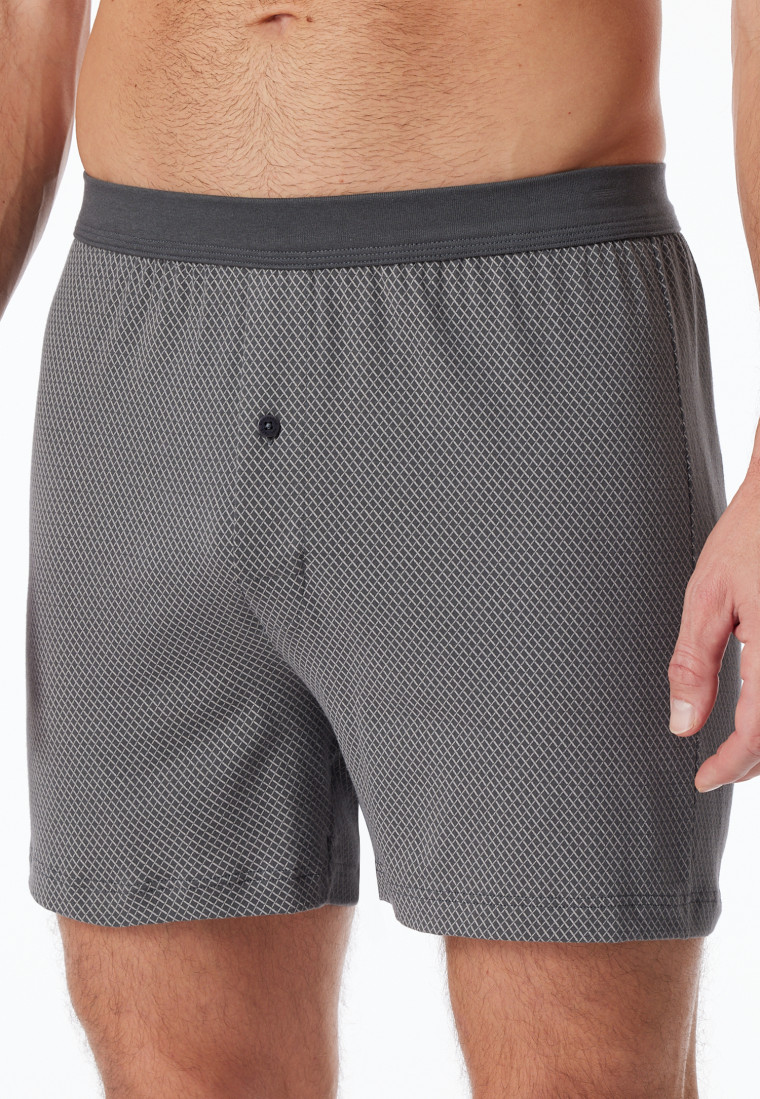 Boxershorts Organic Cotton gemustert anthrazit - Comfort Fit