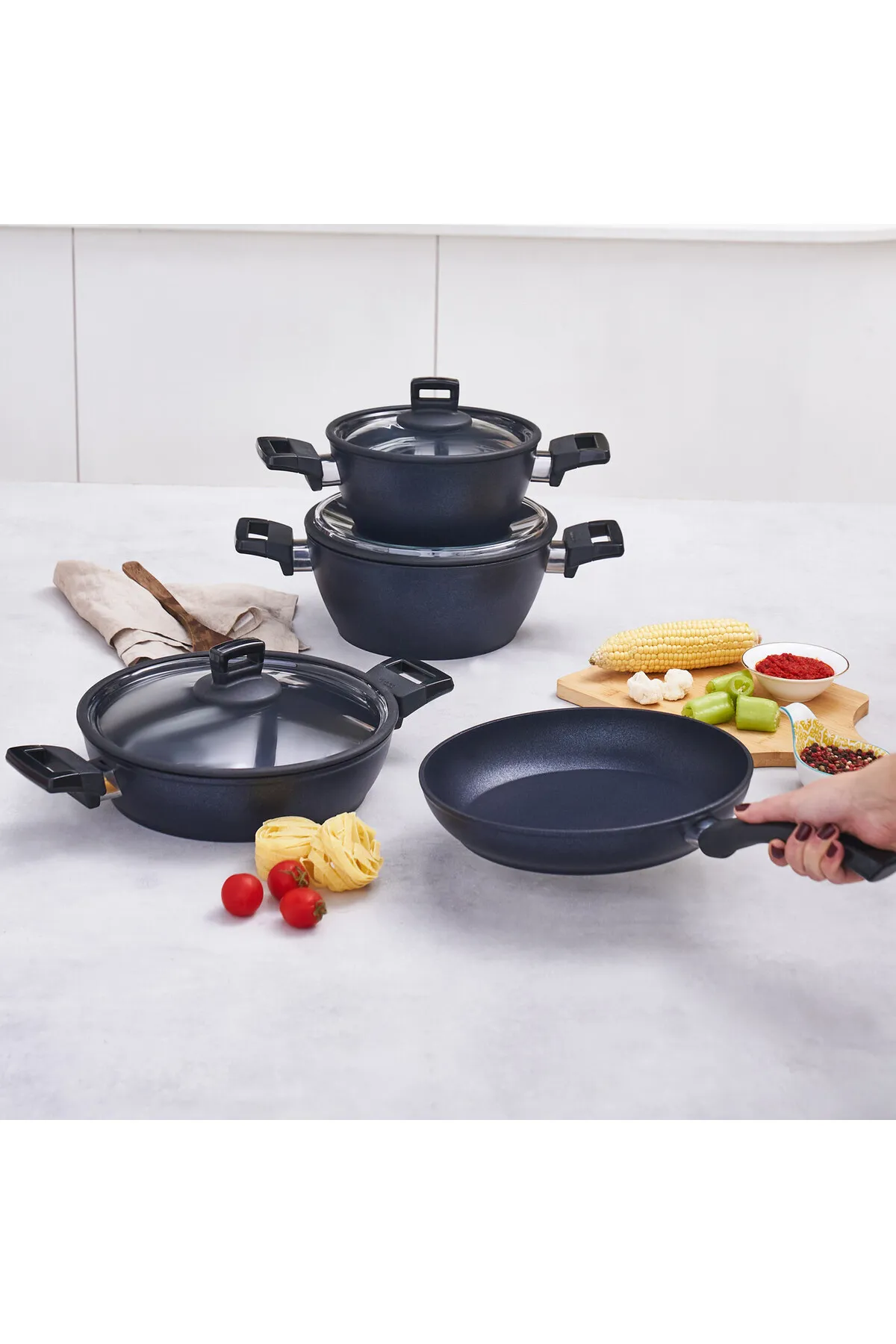 Karaca  Biodiamond Powerful Plus Kochgeschirr-Set, 7-teilig