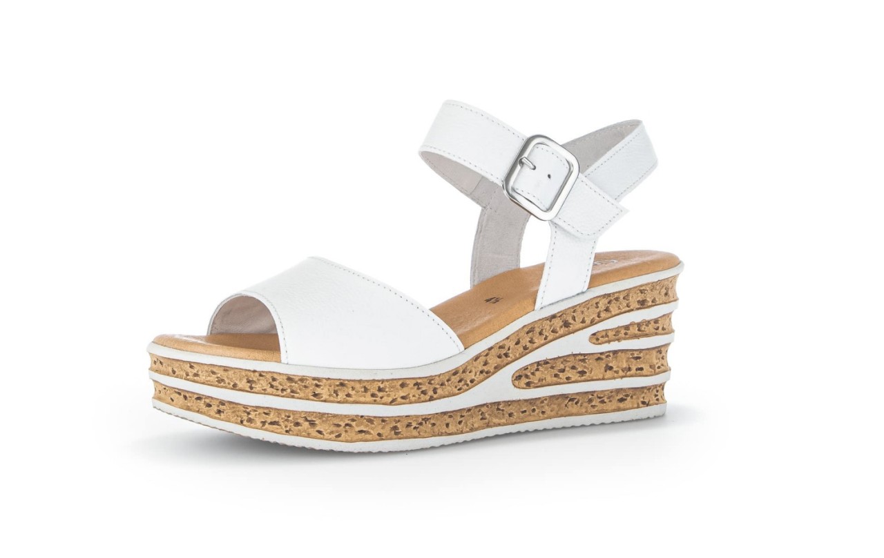 GABOR Komfort Sandalen weiss Gabor Fashion Keilsandalette 24.651.21 W
