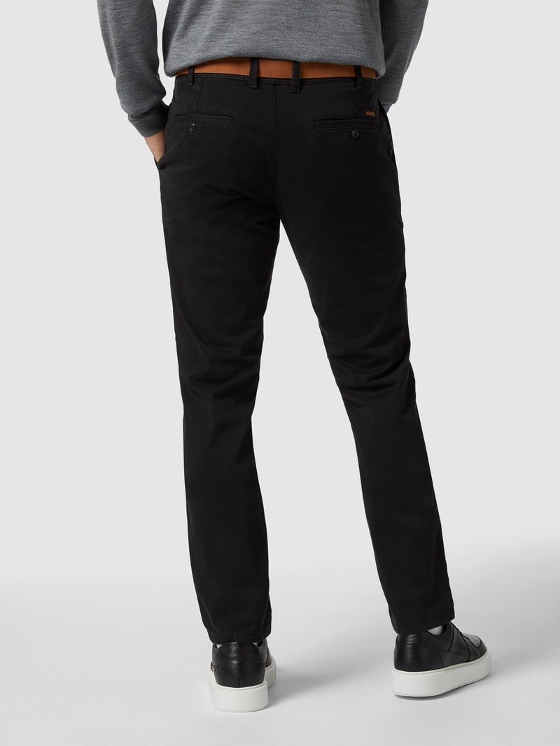Hose mit Stretch-Anteil in gerader Passform in schwarz
