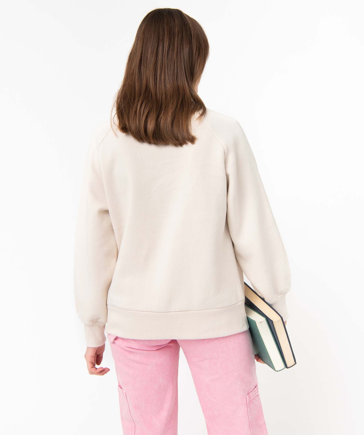 Sweat femme molletonné avec inscription - Camps United ecru | GEMO