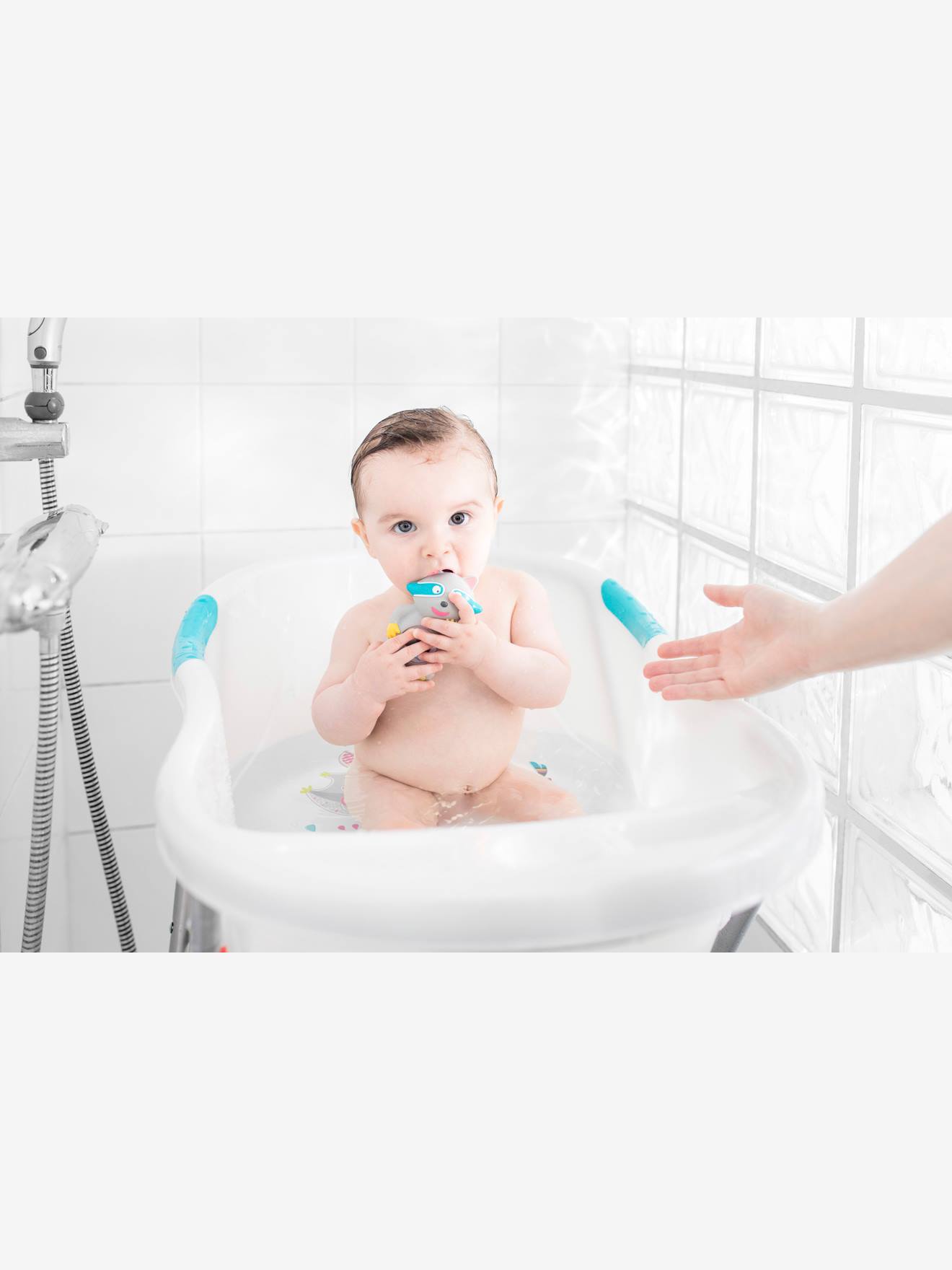 Tuyau de vidange pour baignoire bébé évolutive BADABULLE Ergo-ludique transparent