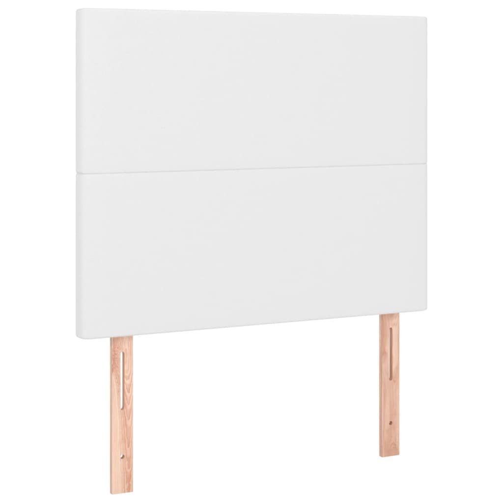vidaXL Bett Boxspringbett mit Matratze Weiß 80x200 cm Kunstleder