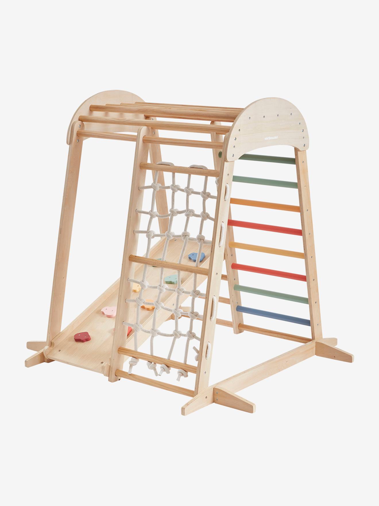 Vertbaudet Kinder Indoor-Klettergerüst, Holz FSC - natur