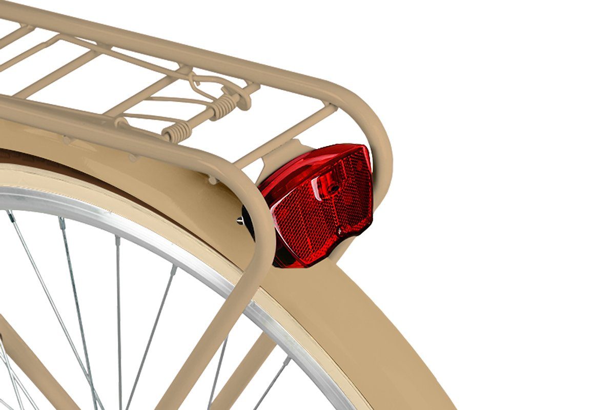 MILORD BIKES Cityrad Milord Komfort Fahrrad Korb Damenfahrrad, 28 Zoll, Braun-Creme, 3-Gang, 3 Gang, Nabenschaltung