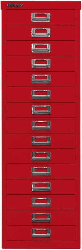 Bisley Schubladenschrank 15 Schübe Kardinal Rot 279 x 380 x 860 mm